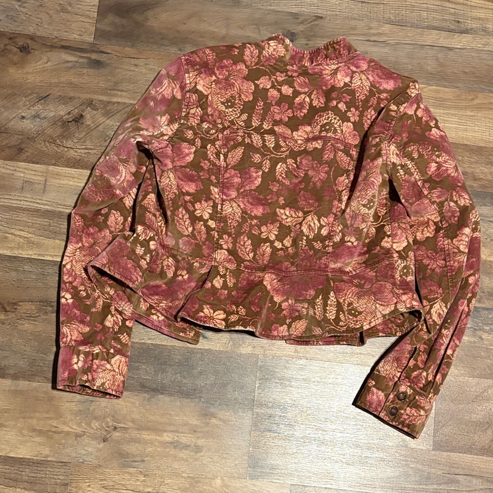 Free People Pink and Brown Floral Jacket - Picture 8 of 11